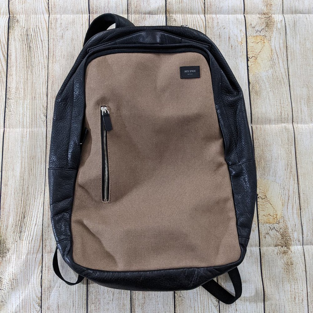 Jack Spade ♠️ Tan & Leather Backpack
